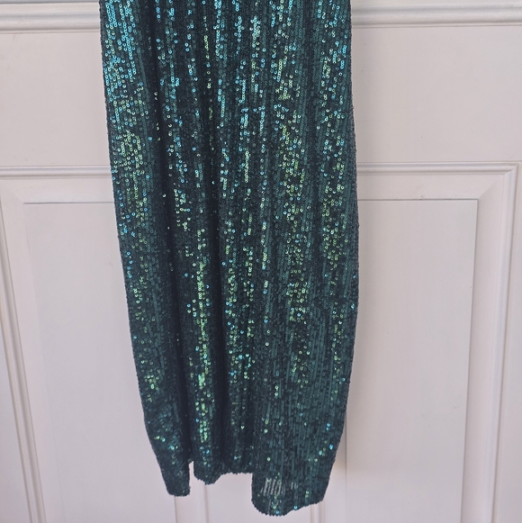 $168 Eliza J Women Sequinned Blouson Shift Dress Sz 8 Green Cocktail Party NWT - Picture 6 of 15